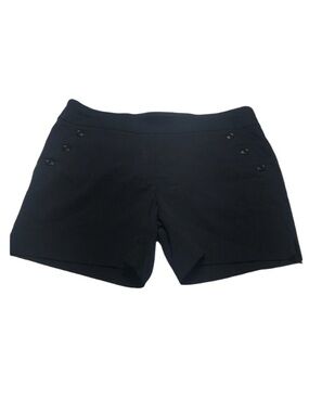 Counterparts Black Super Stretch High-Waist Button Accent Shorts
